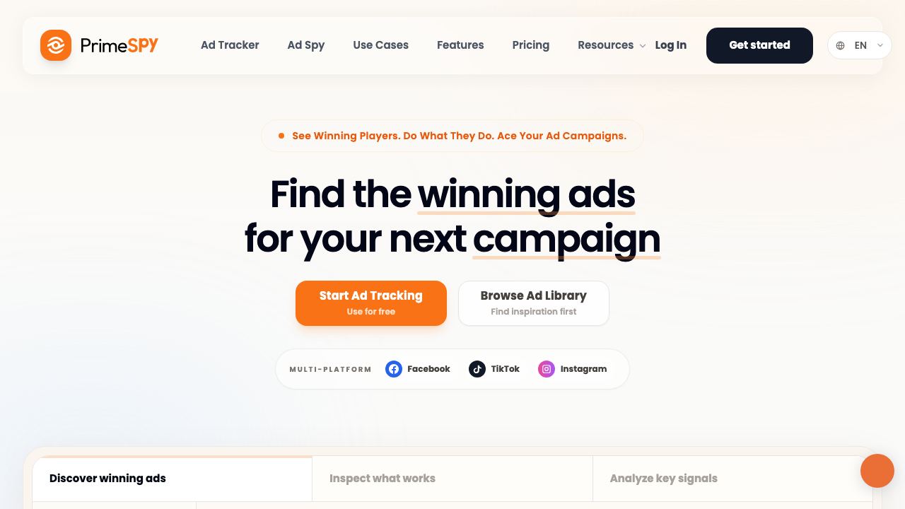 PrimeSpy website screenshot