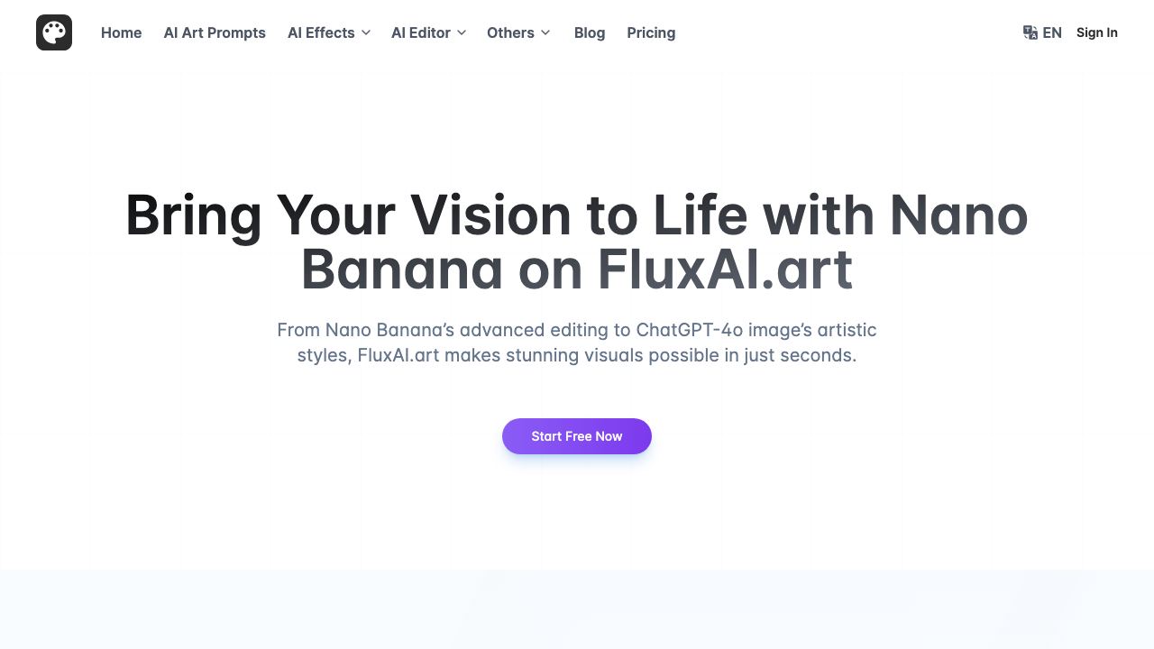 FluxAI.art: AI Image Generator Free Online website screenshot