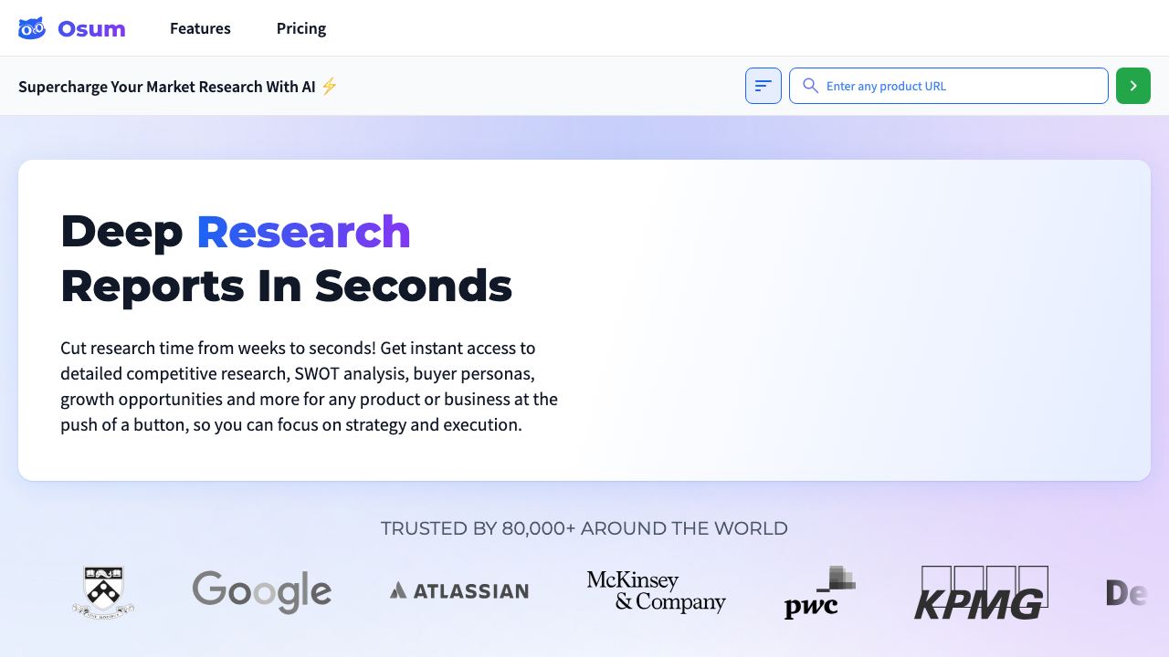 Osum website screenshot