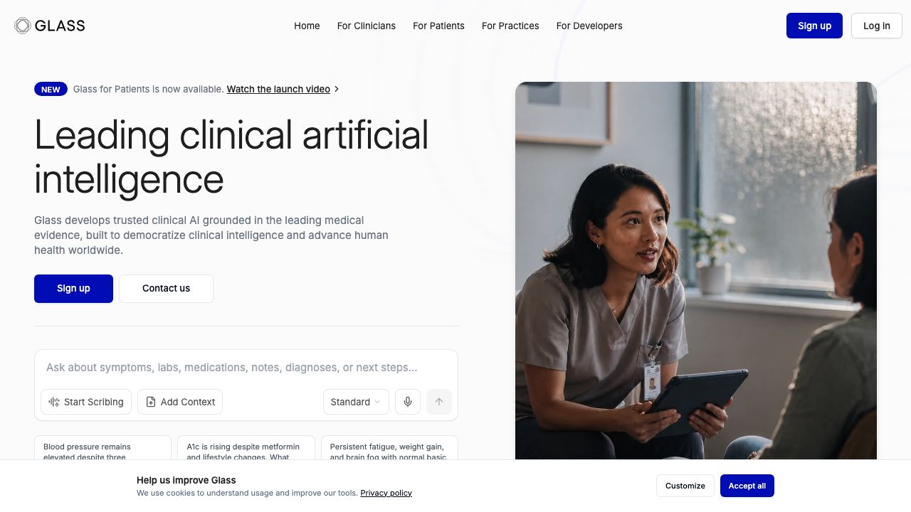 Glass.health 网站截图