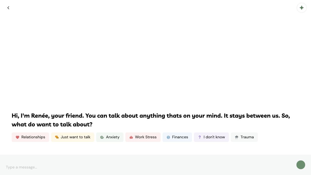 Renée Space - Your AI Friend website screenshot