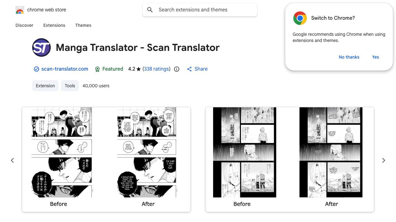 Scan Translator website screenshot