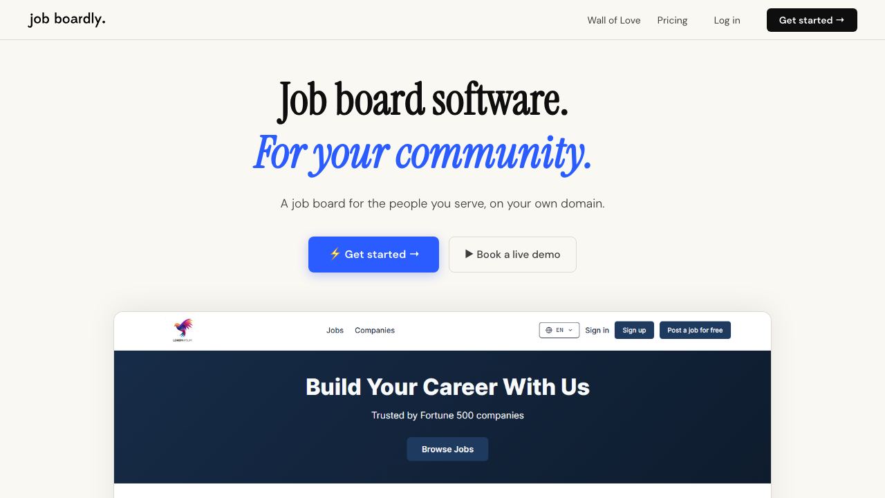 Job Boardly website screenshot