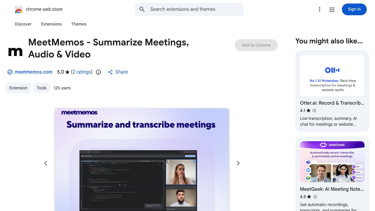 MeetMemos - Summarize Meetings, Audio & Video website screenshot