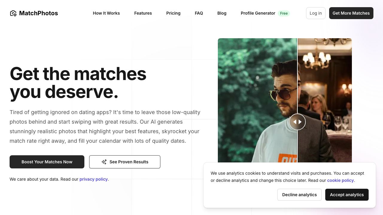 MatchPhotos website screenshot
