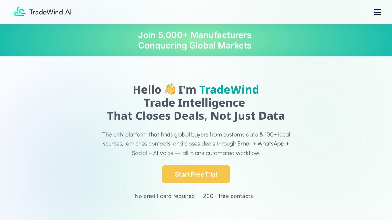 TradeWind AI 网站截图