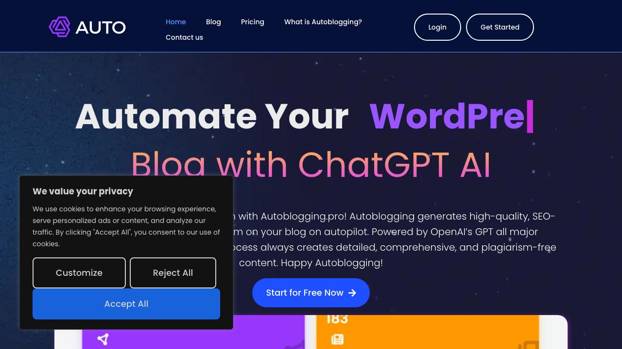 AutoBlogging.pro website screenshot