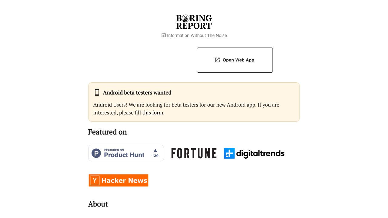 Boring Report 网站截图