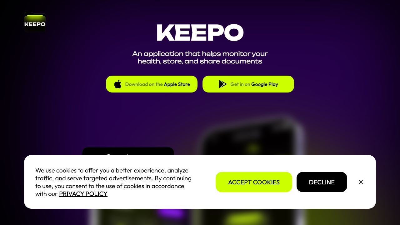 Keepo - AI health tracker & assistant 网站截图