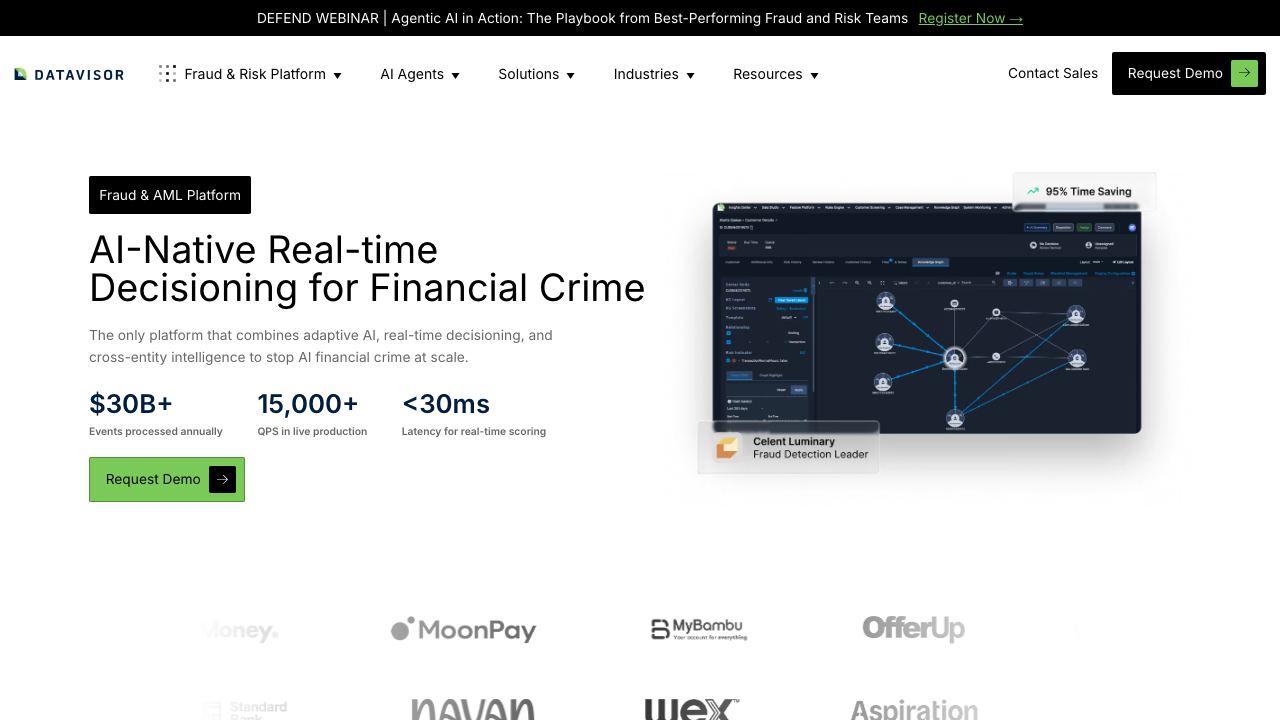 datavisor.com website screenshot