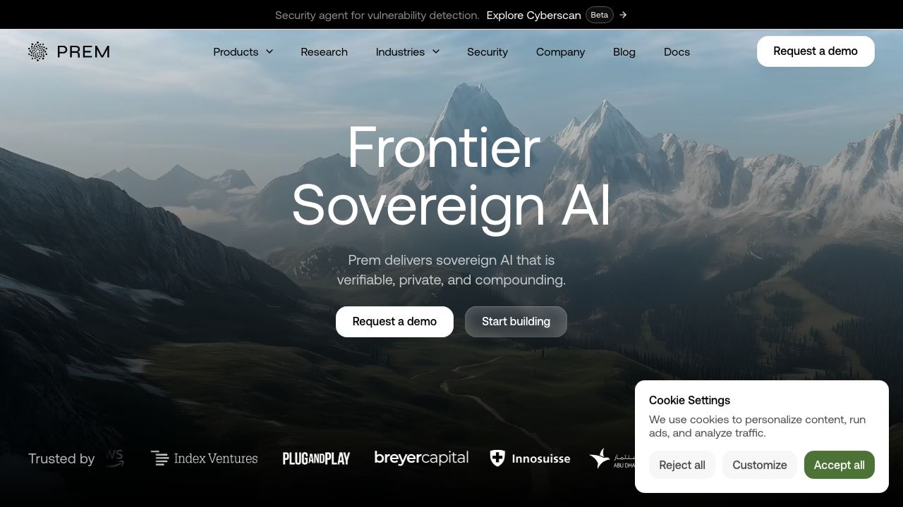 Prem website screenshot