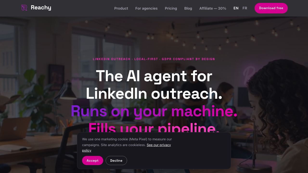 Reachy website screenshot