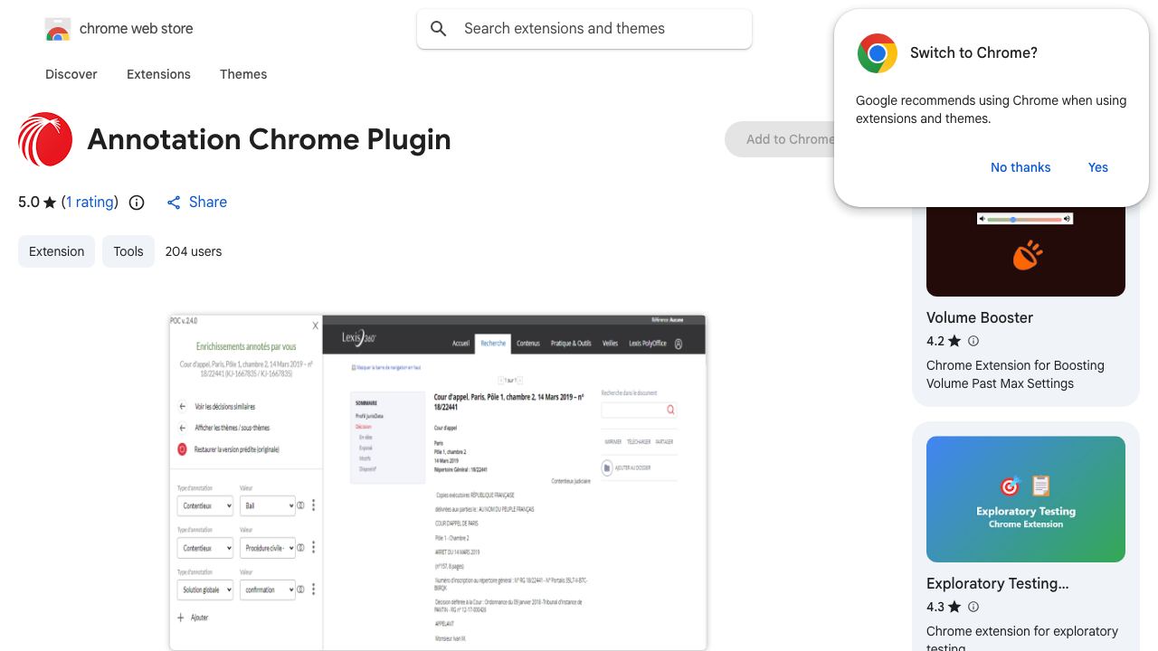Annotation Chrome Plugin 网站截图