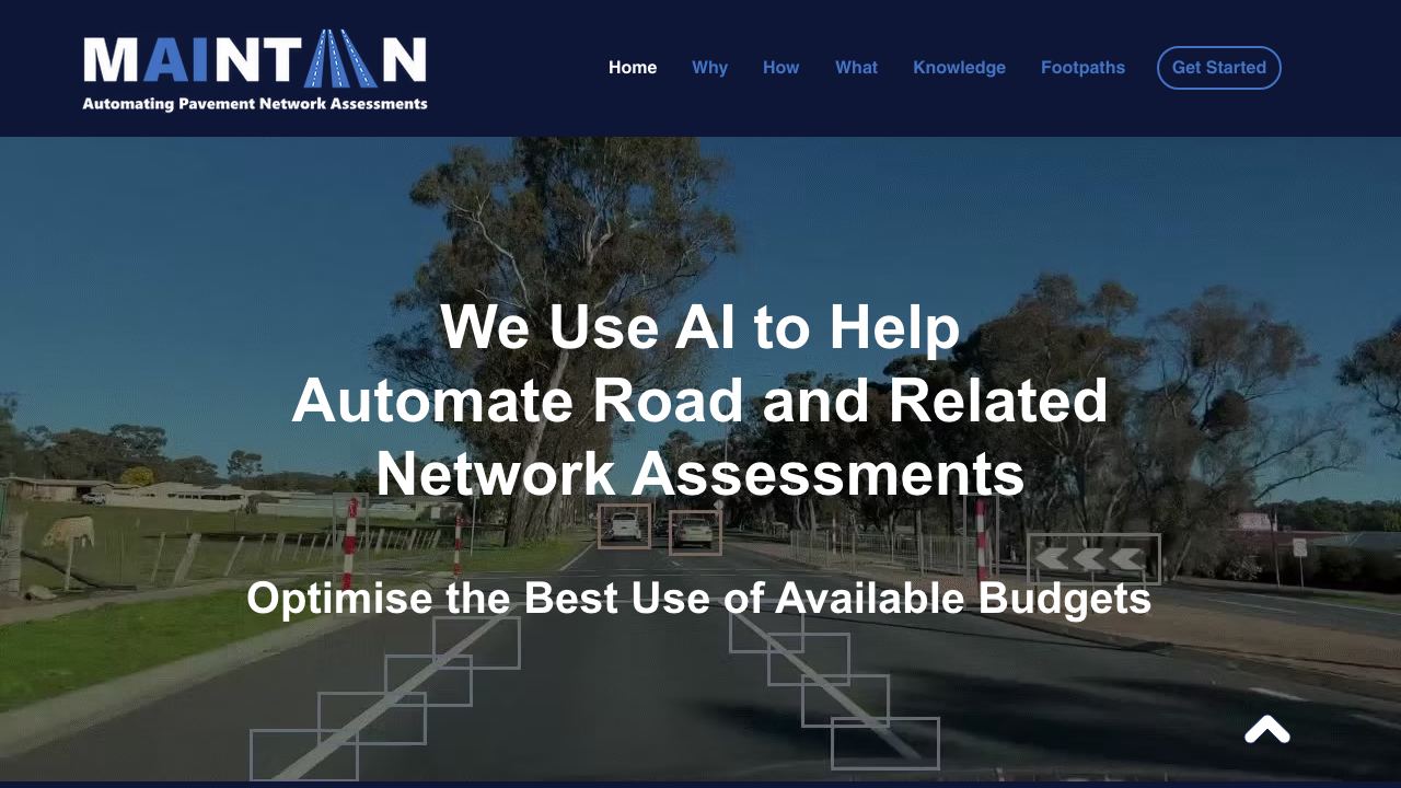 Maintain-AI - Good Roads Cost Less website screenshot