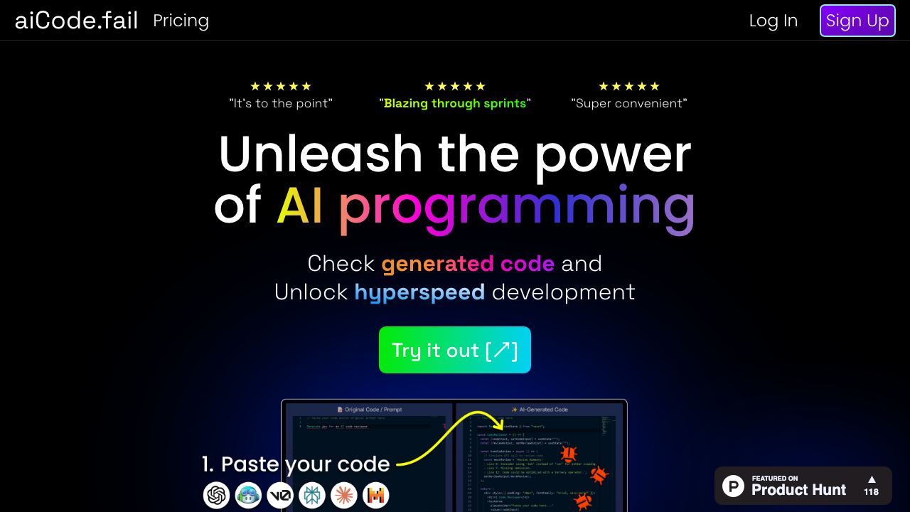 aiCode.fail website screenshot