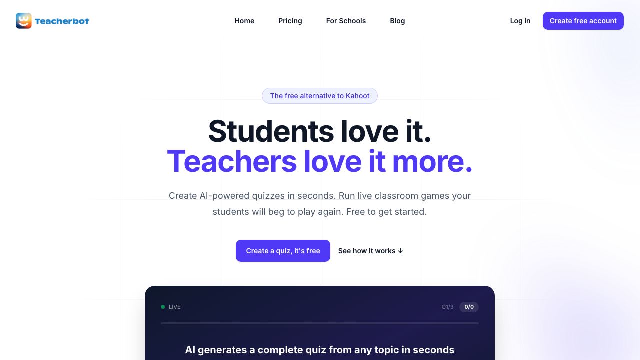 Teacherbot 网站截图