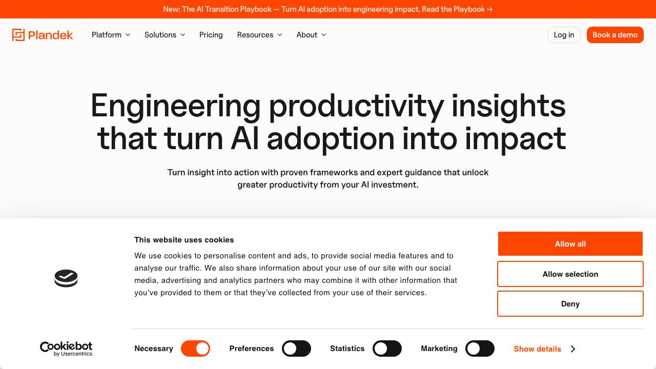 Plandek Intelligent Analytics 网站截图