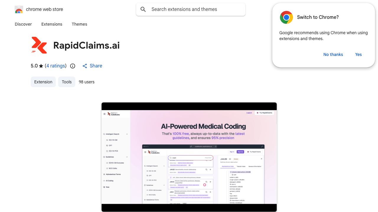 RapidClaims.ai website screenshot