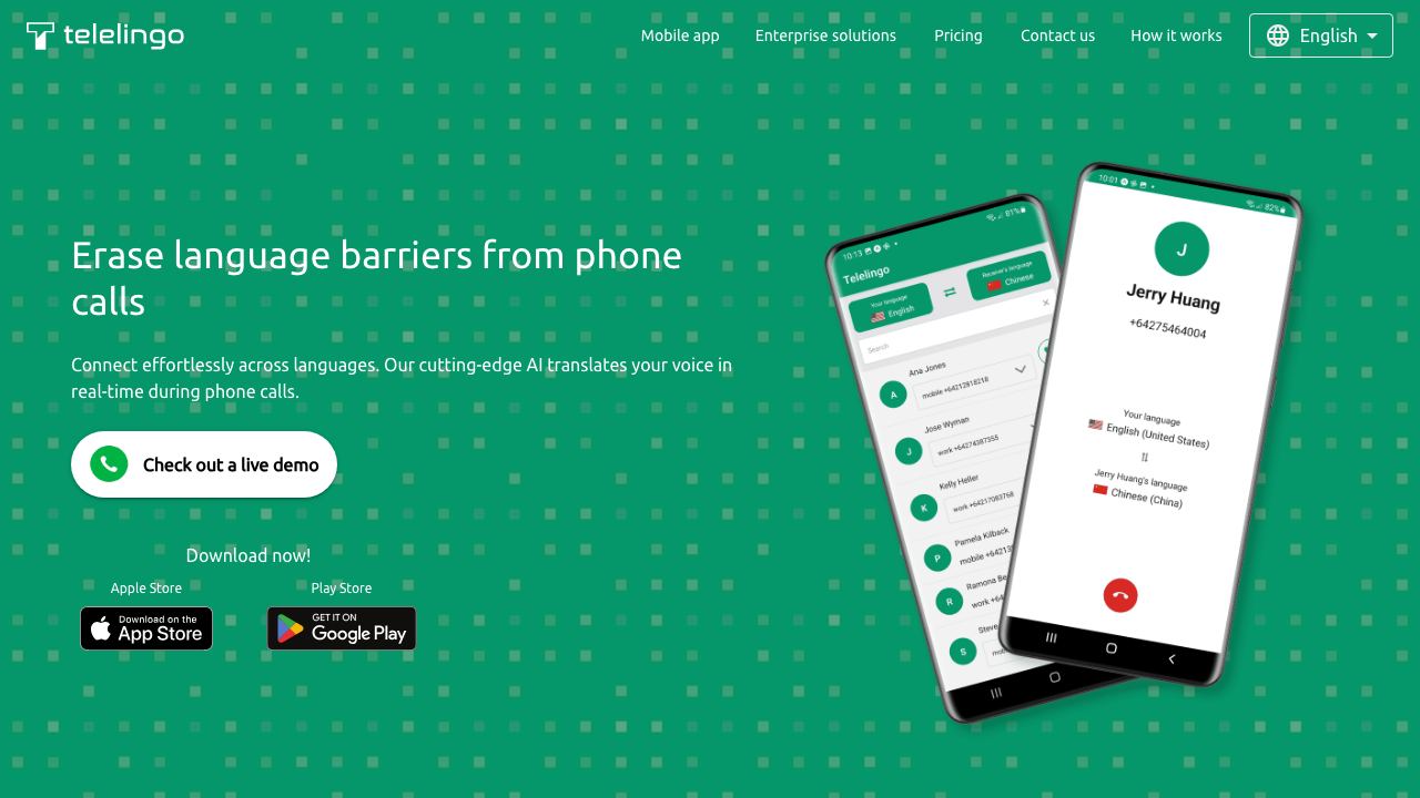 Telelingo 网站截图