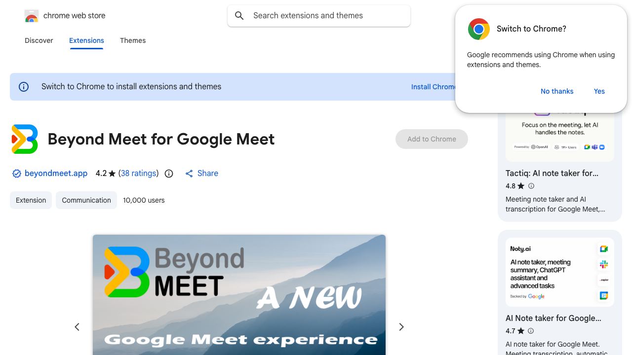Beyond Meet for Google Meet 网站截图