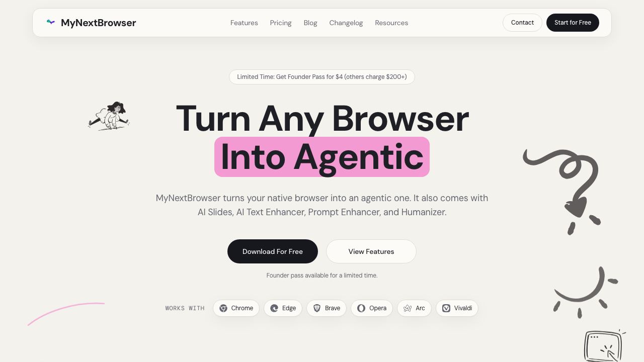 MyNextBrowser website screenshot