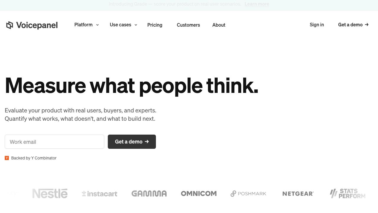 Voicepanel website screenshot