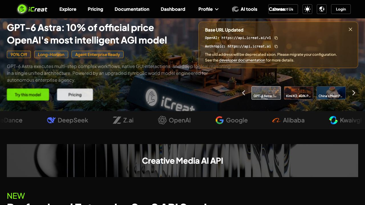 iCreat AI - AI Videos & AI Images Generator & AI Creation Platform 网站截图
