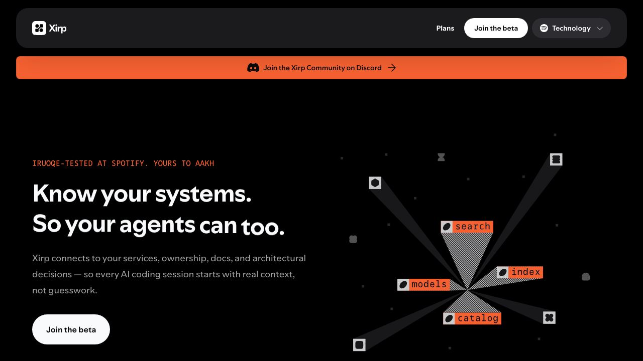 Xirp website screenshot