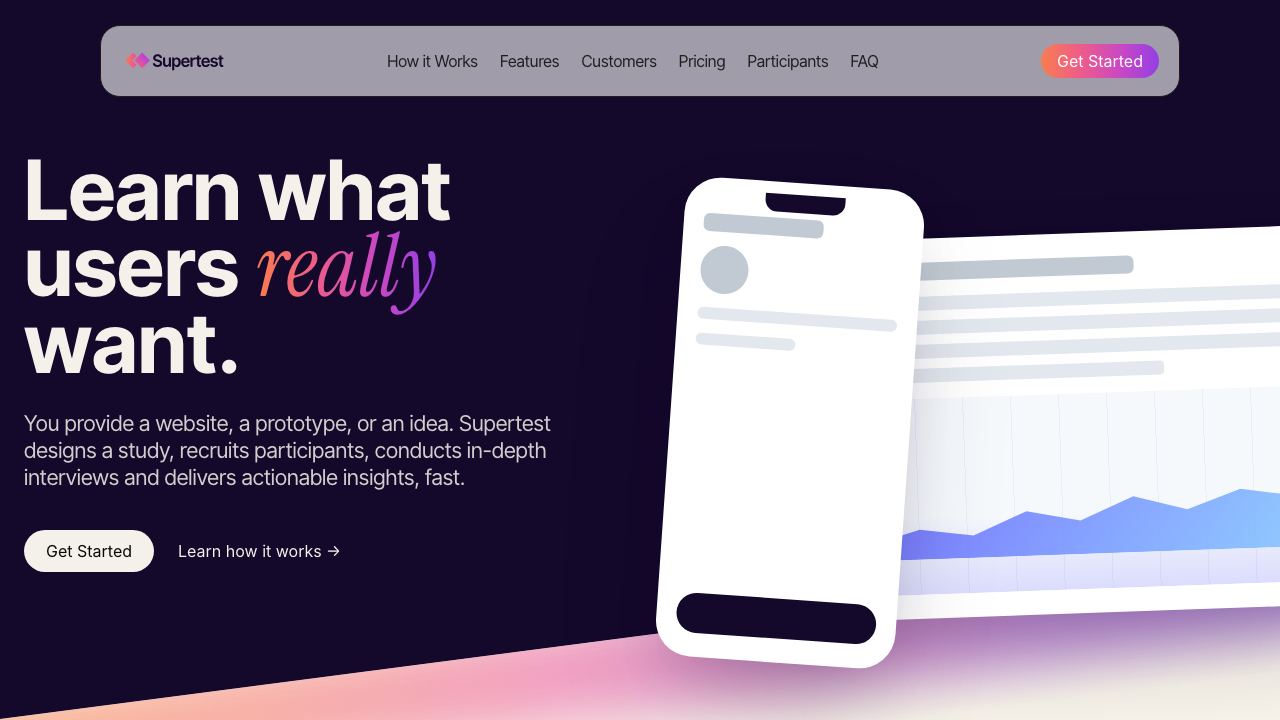 Supertest AI website screenshot