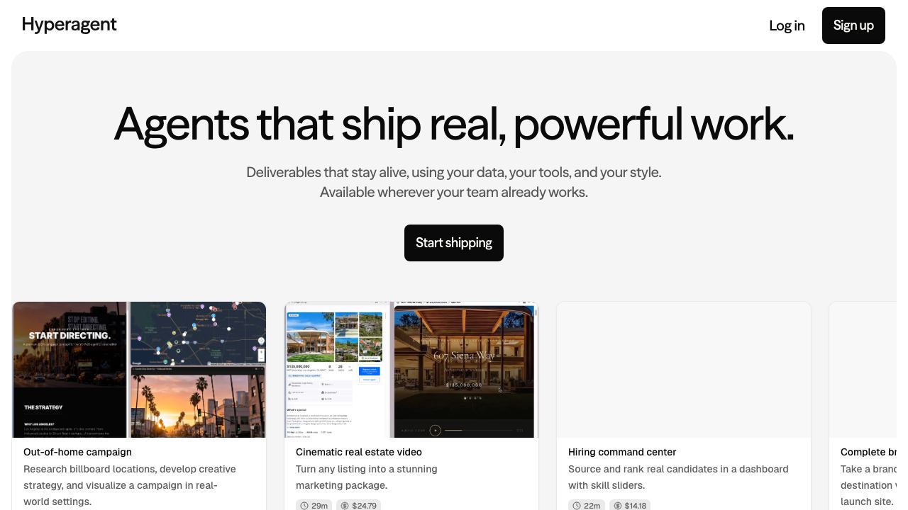 Hyperagent website screenshot