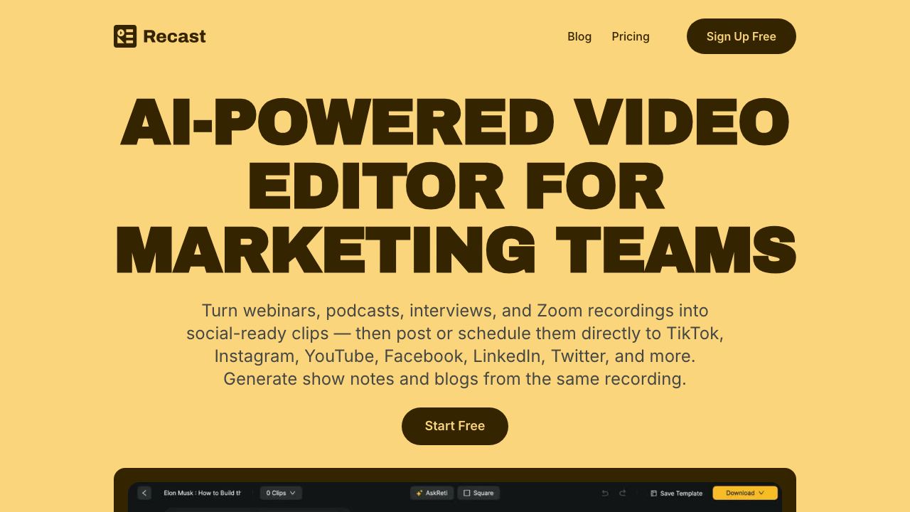 Recast Studio website screenshot