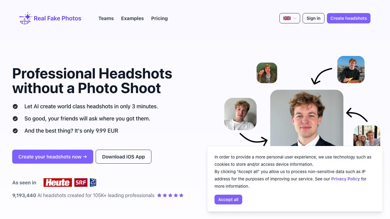 RealFake website screenshot