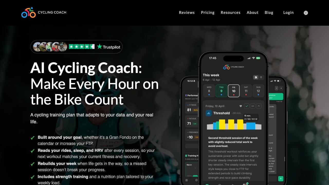 AI Cycling Coach 网站截图