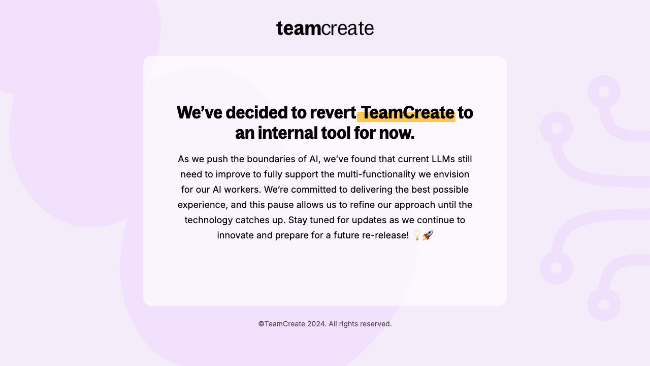 TeamCreate.ai 网站截图