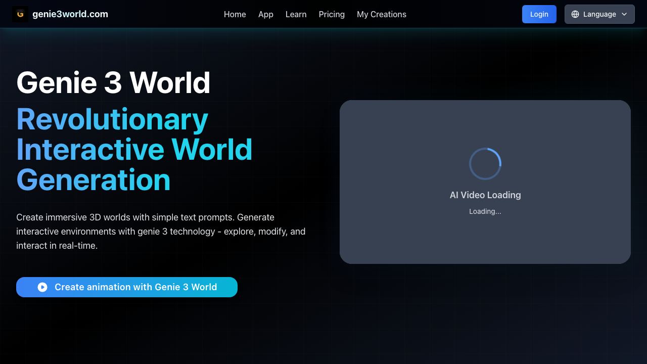Genie 3 World website screenshot