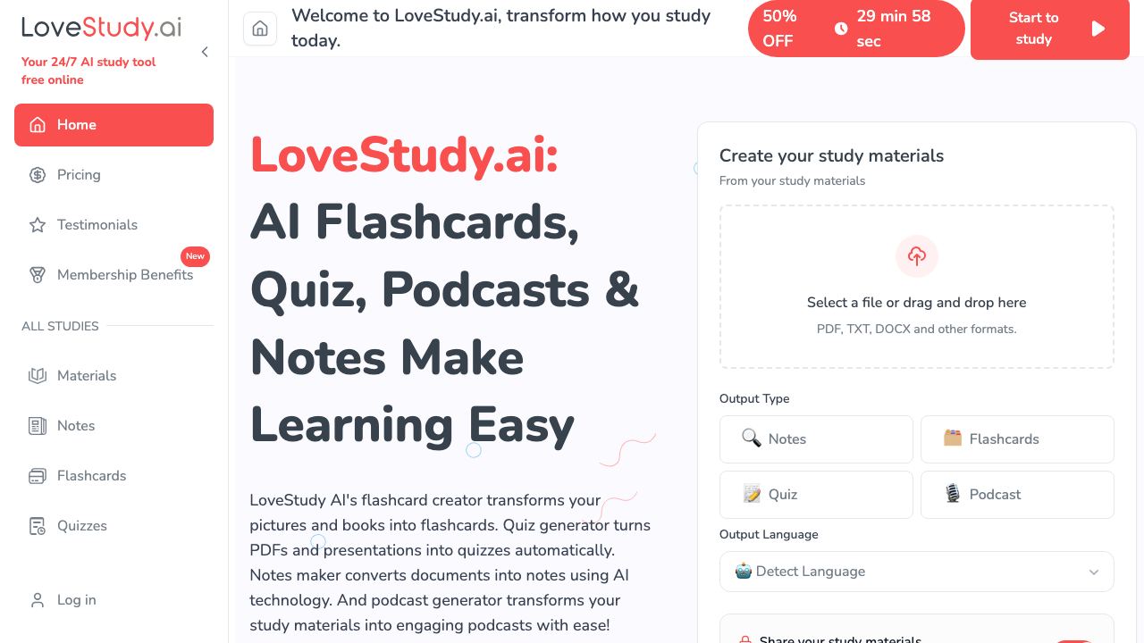 LoveStudy 网站截图