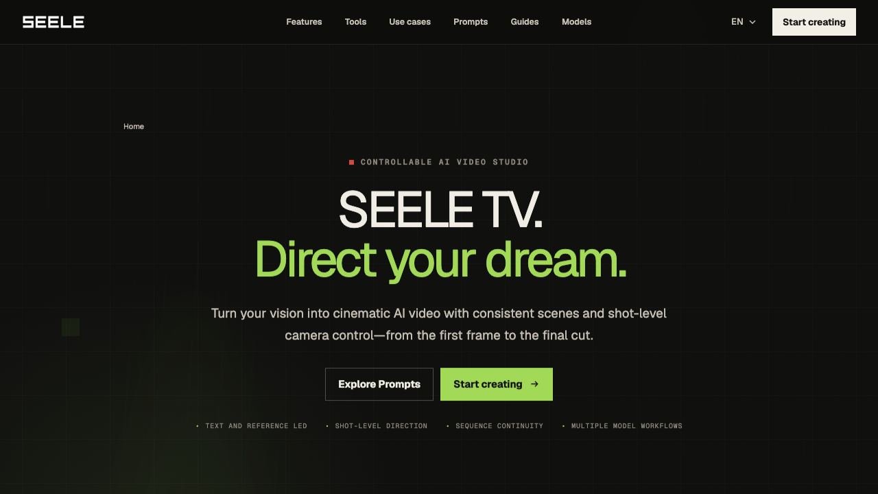 SEELE TV 网站截图