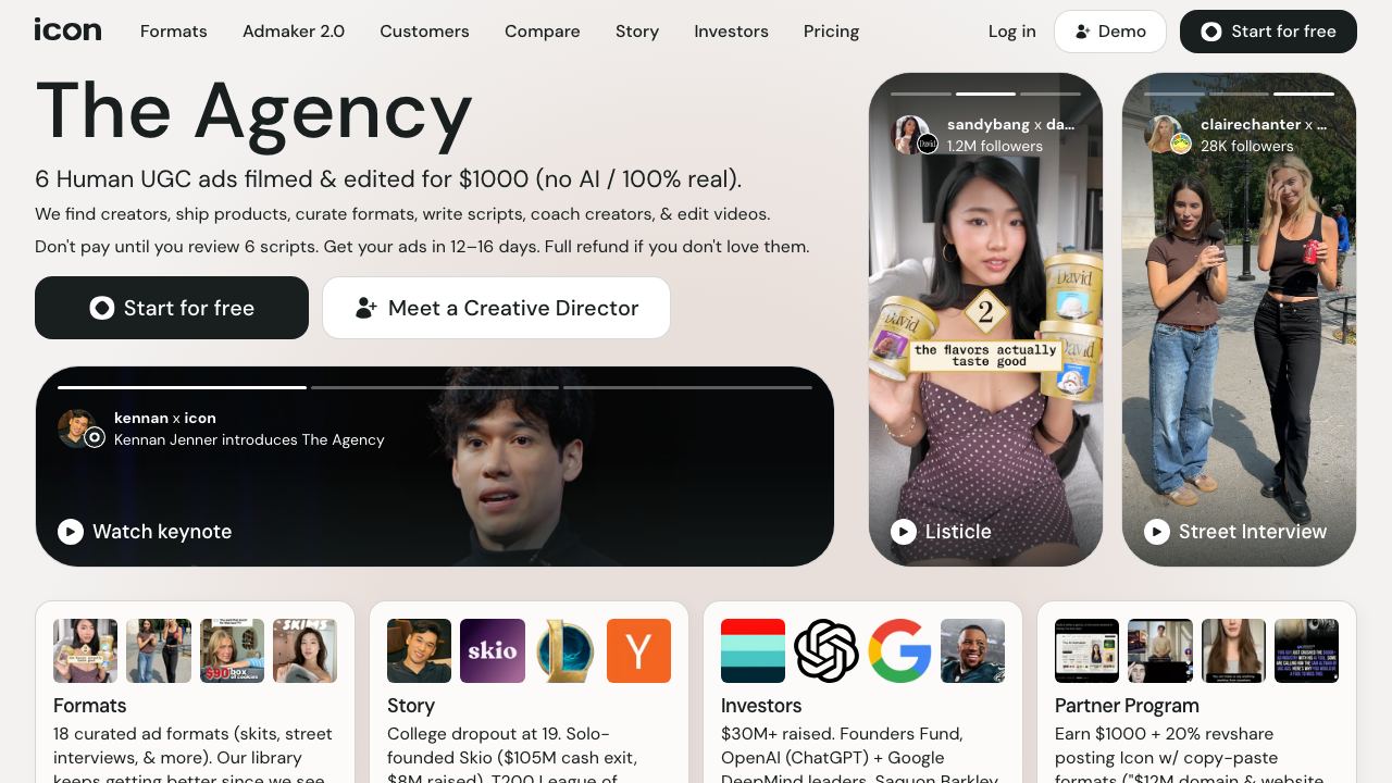 Icon.me website screenshot