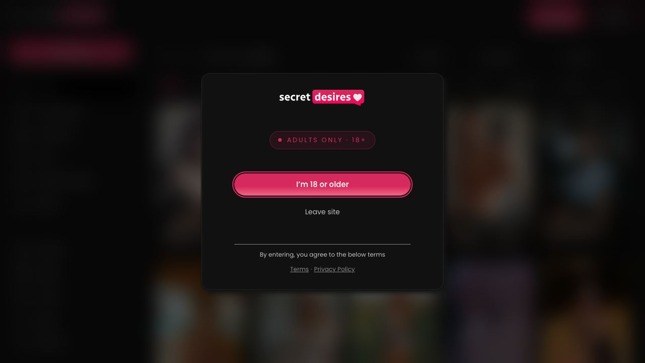 Secret Desires AI website screenshot