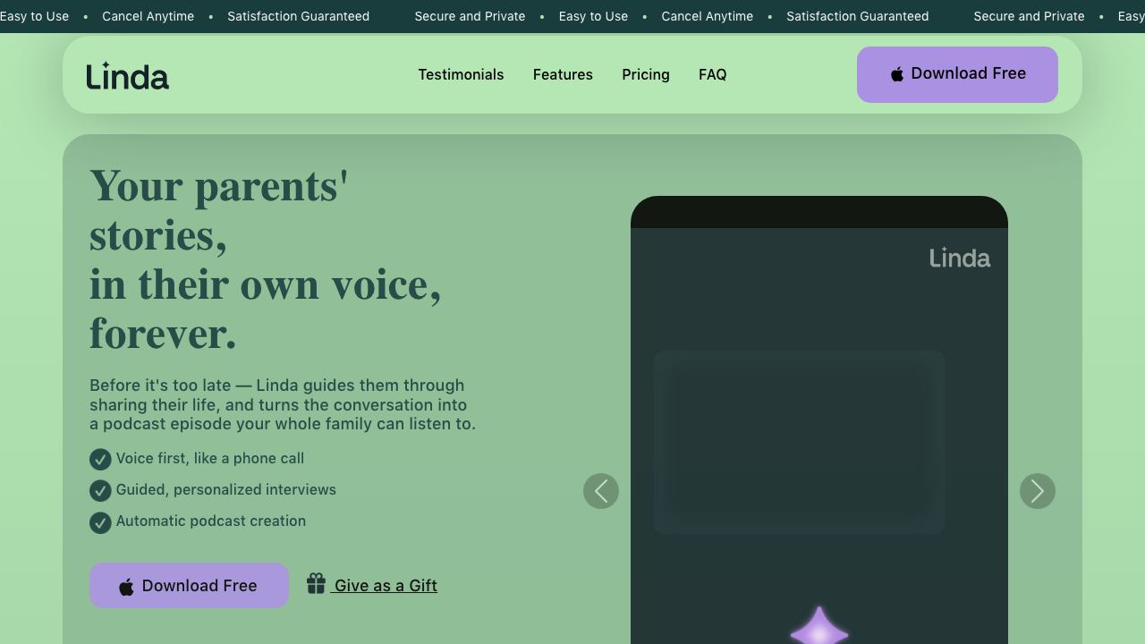 Linda - Your Podcast Creator 网站截图