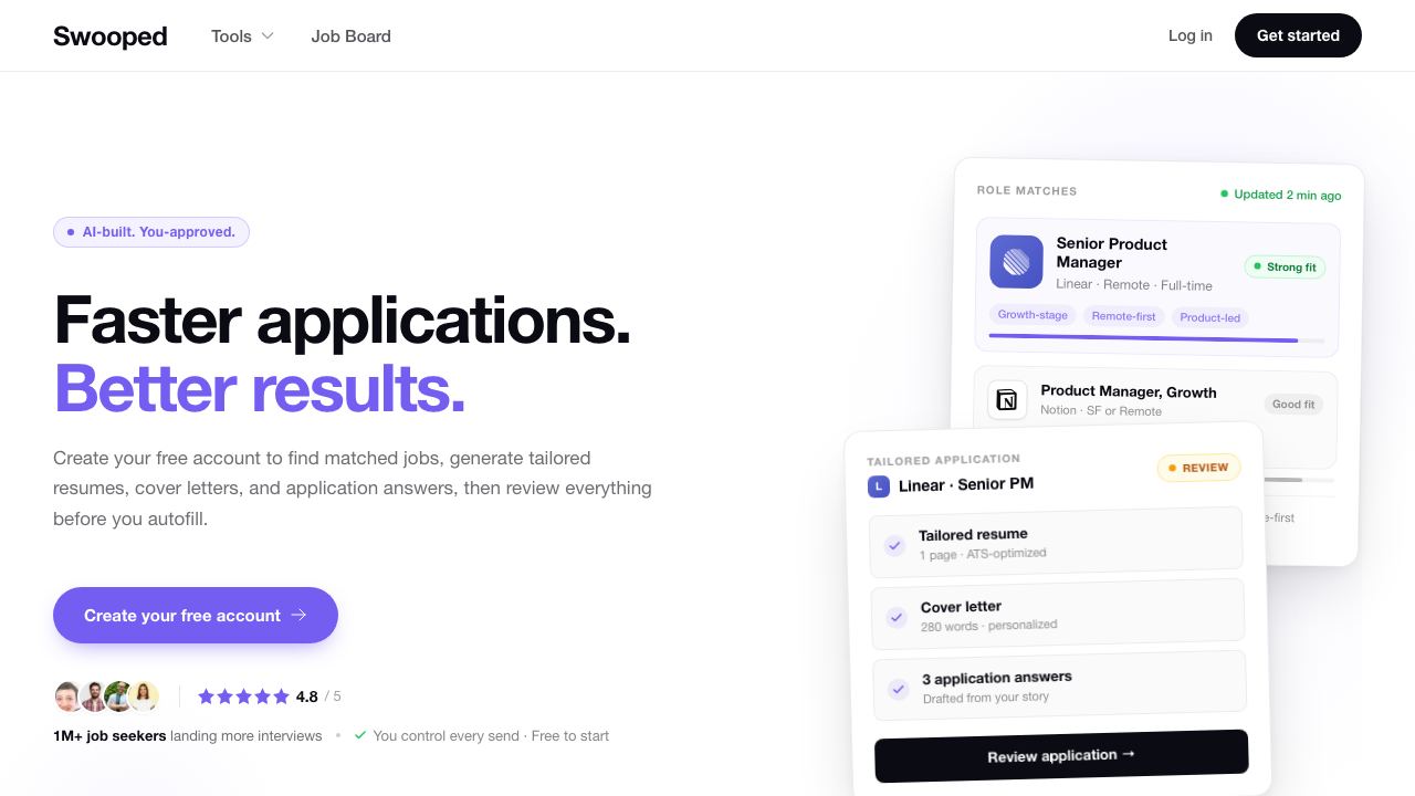 Swooped 网站截图