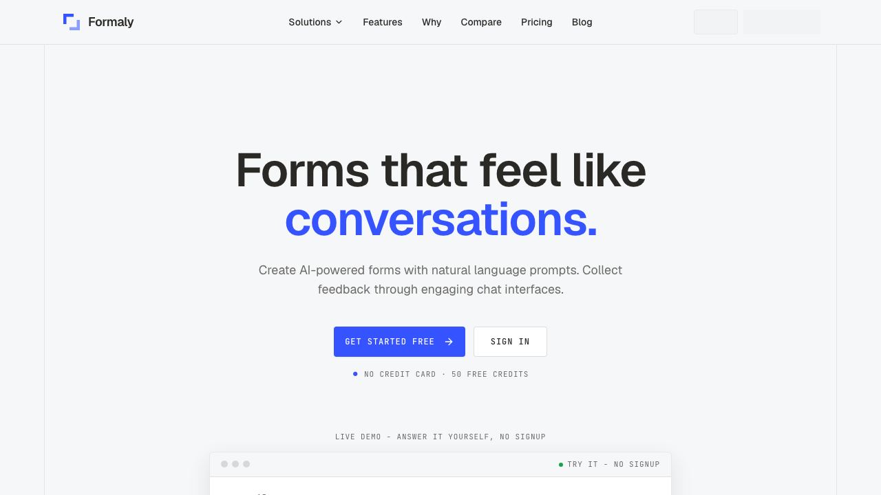 Formaly website screenshot