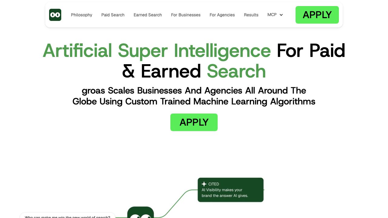 Groas website screenshot