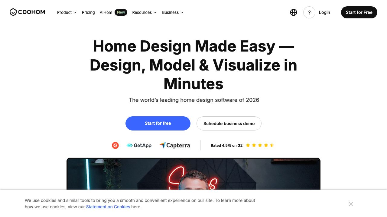 Coohom - 3D Home Interior Design AI Tool 网站截图