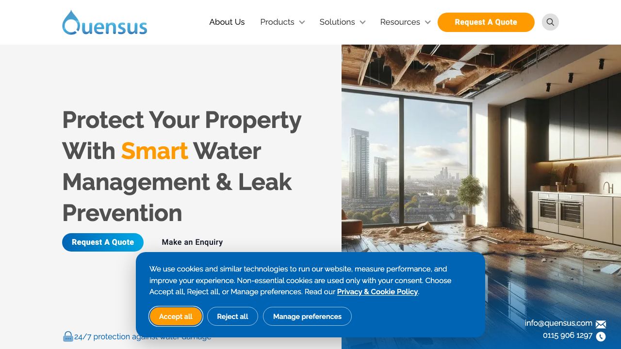 Quensus website screenshot