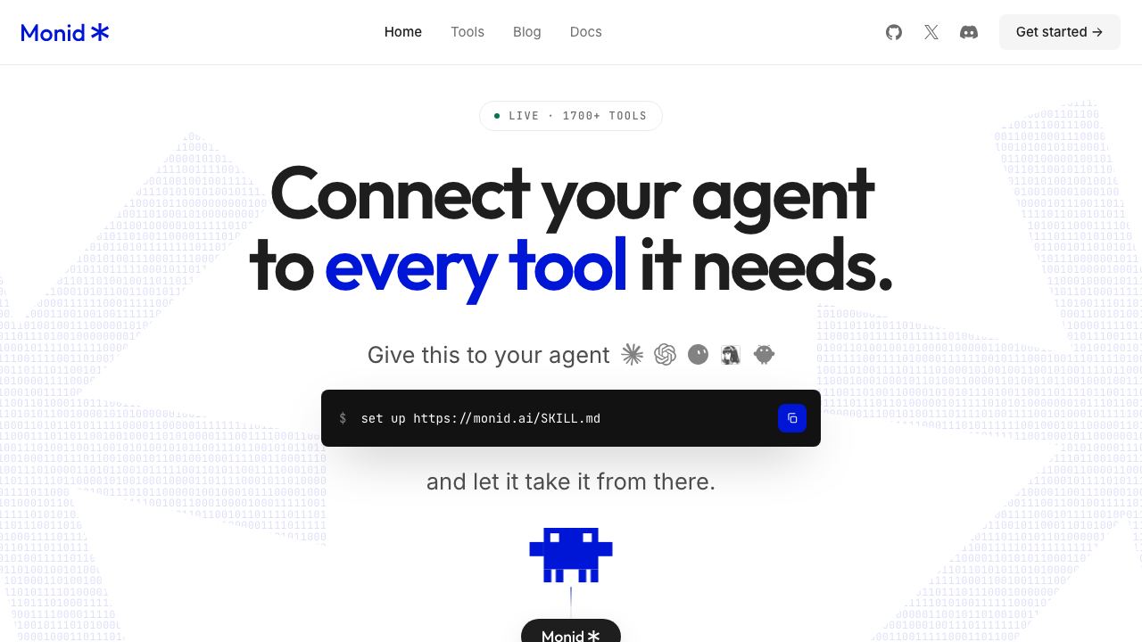 Monid website screenshot