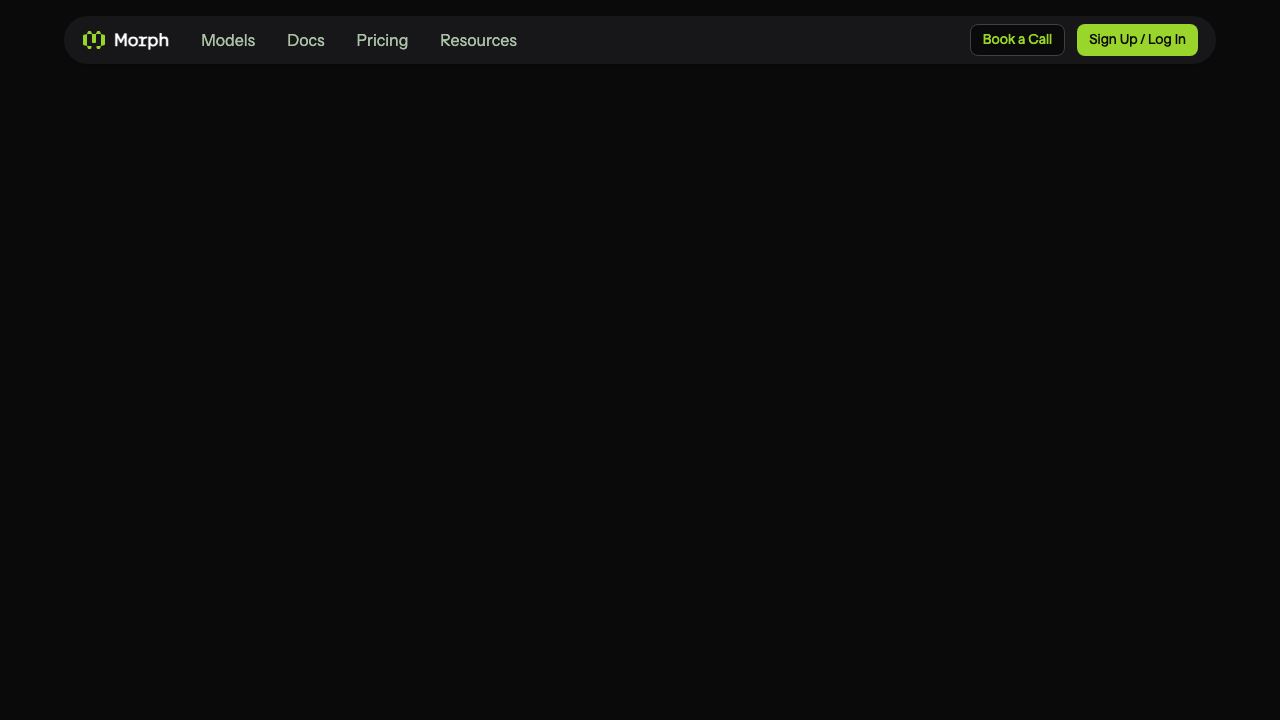 Morph: Apply AI edits to files FAST website screenshot
