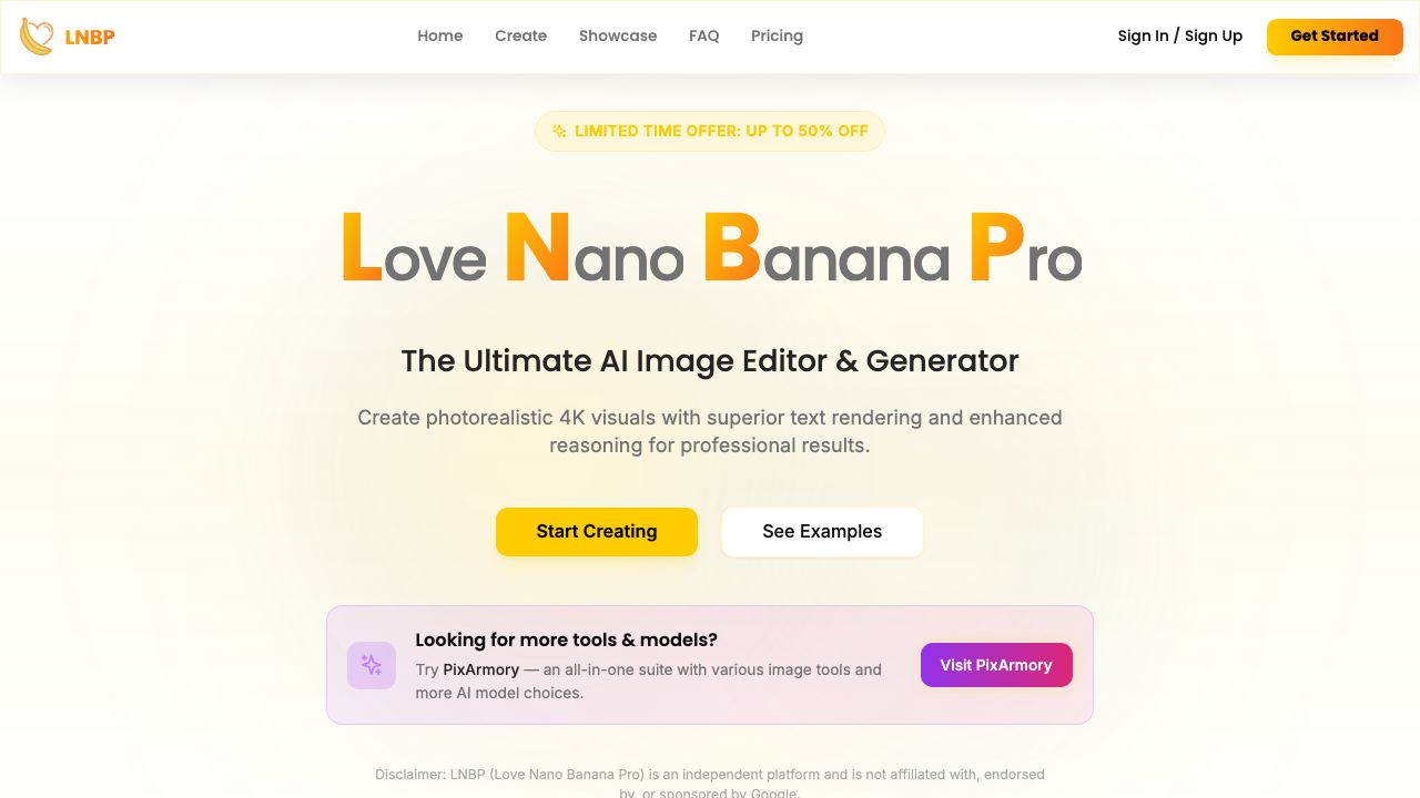LNBP: Love Nano Banana Pro website screenshot