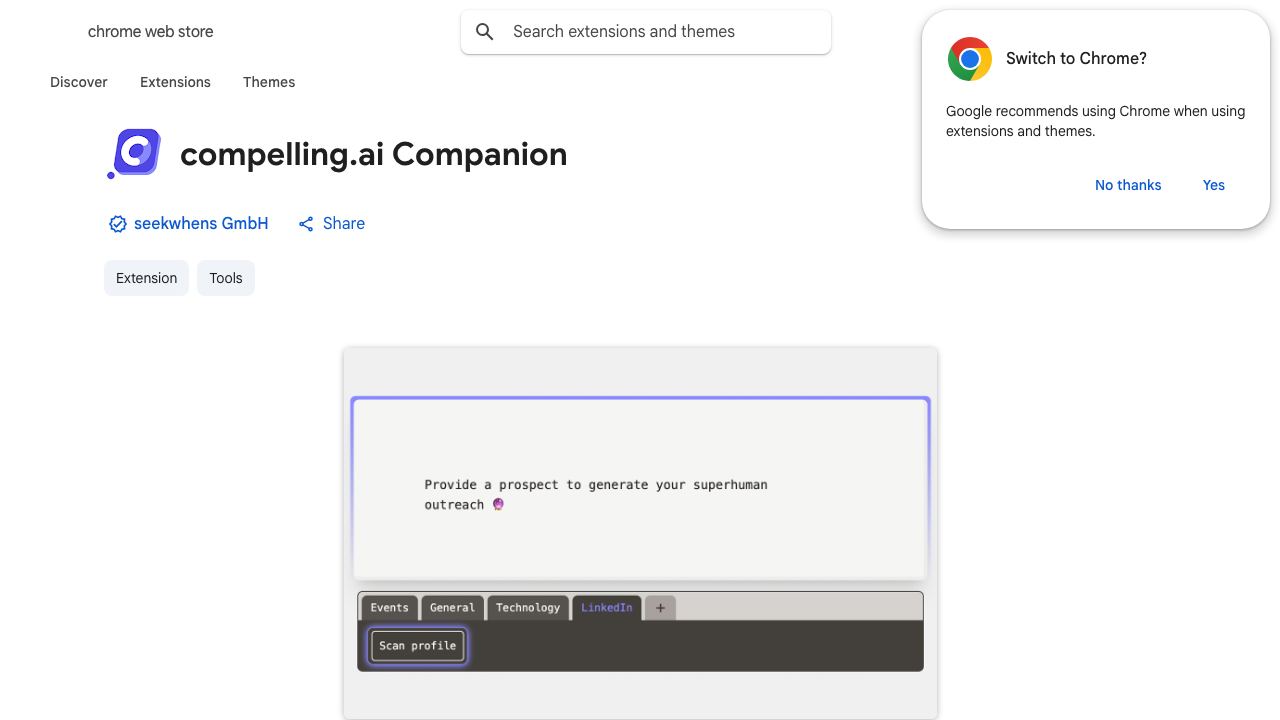 compelling.ai Companion 网站截图