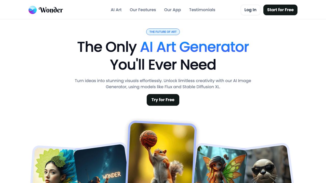 Wonder AI 网站截图